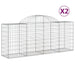 Arched Gabion Baskets 2 Pcs 200x50x80/100 Cm Galvanised