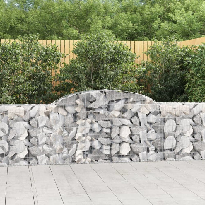 Arched Gabion Baskets 2 Pcs 300x30x80/100 Cm Galvanised