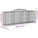 Arched Gabion Baskets 2 Pcs 300x50x100/120 Cm Galvanised