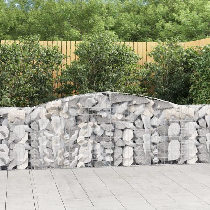 Arched Gabion Baskets 2 Pcs 400x30x100/120 Cm Galvanised