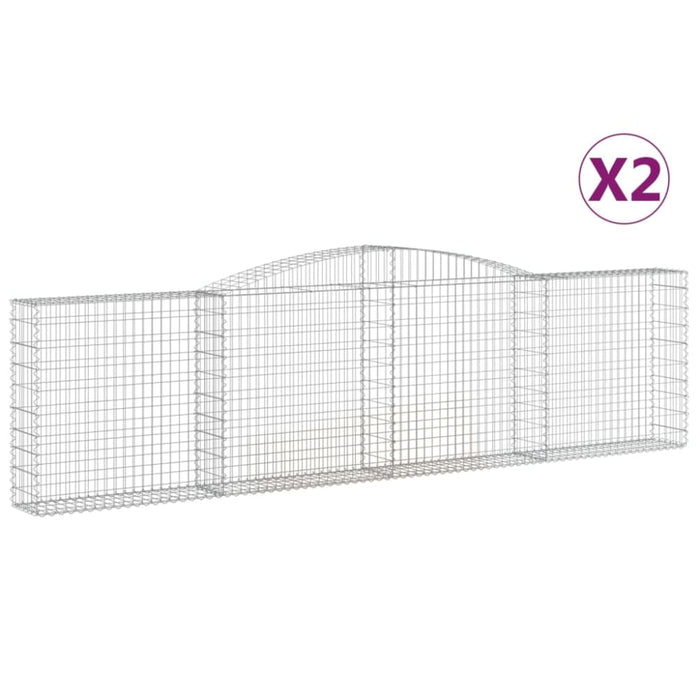 Arched Gabion Baskets 2 Pcs 400x30x100/120 Cm Galvanised