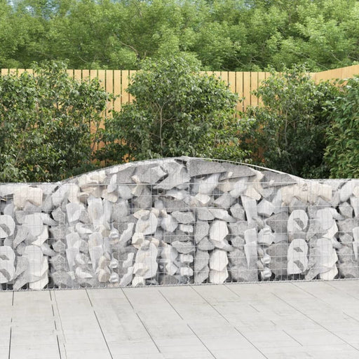 Arched Gabion Baskets 2 Pcs 400x30x80/100 Cm Galvanised