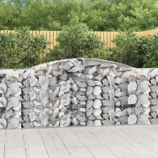 Arched Gabion Baskets 2 Pcs 400x50x100/120 Cm Galvanised