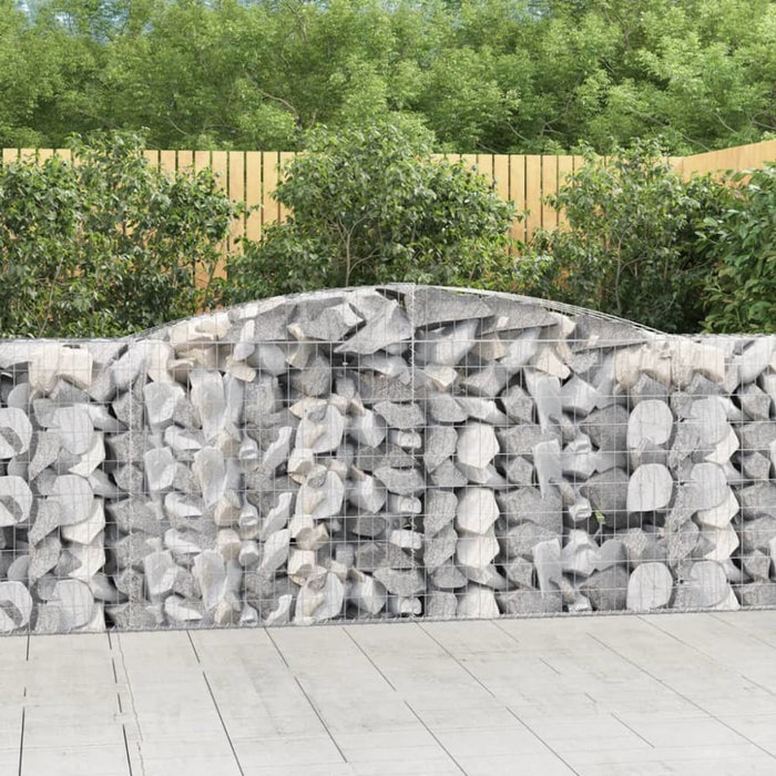 Arched Gabion Baskets 2 Pcs 400x50x100/120 Cm Galvanised