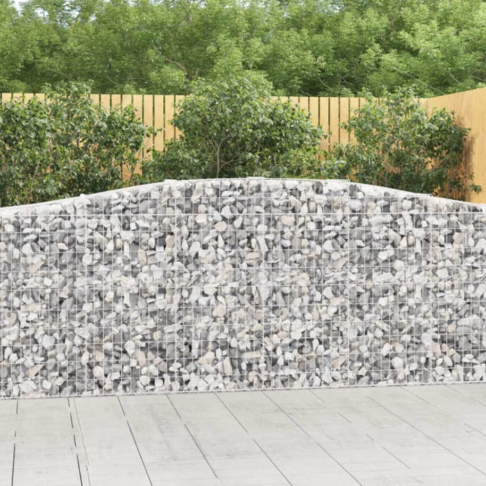 Arched Gabion Baskets 2 Pcs 400x50x100/120 Cm Galvanised
