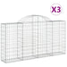 Arched Gabion Baskets 3 Pcs 200x30x100/120 Cm Galvanised