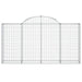 Arched Gabion Baskets 3 Pcs 200x30x100/120 Cm Galvanised