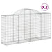 Arched Gabion Baskets 3 Pcs 200x50x100/120 Cm Galvanised