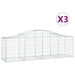 Arched Gabion Baskets 3 Pcs 200x50x60/80 Cm Galvanised Iron