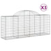 Arched Gabion Baskets 3 Pcs 200x50x80/100 Cm Galvanised