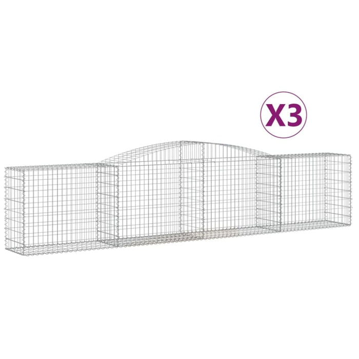 Arched Gabion Baskets 3 Pcs 400x50x80/100 Cm Galvanised