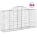 Arched Gabion Baskets 4 Pcs 200x50x100/120 Cm Galvanised