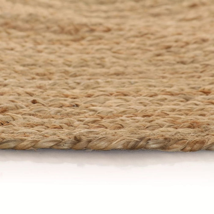 Area Rug Braided Jute 90 Cm Round