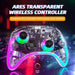 Ares Transparent Wireless Controller with Headset Jack Rgb