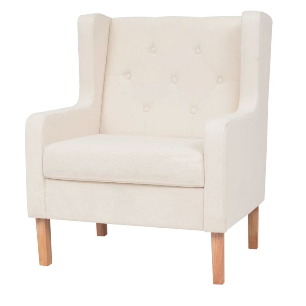 Armchair Cream White Fabric Gl85859