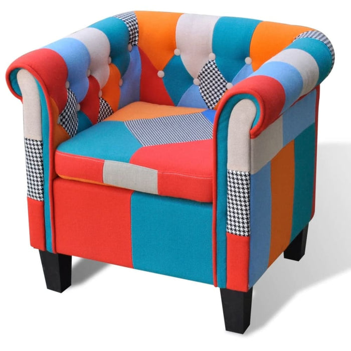 Armchair with Patchwork Design Fabric Gl8851