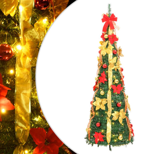 Artificial Christmas Tree Pop - up 100 Leds Green 150 Cm