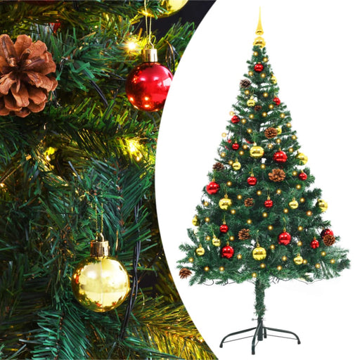 Artificial Christmas Tree With Baubles And Leds Green 150