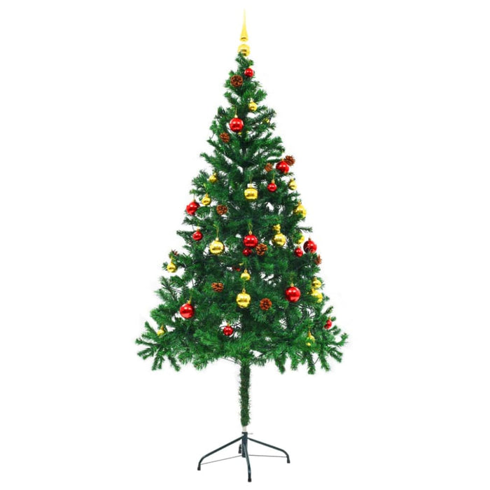 Artificial Christmas Tree with Baubles and Leds Green 180