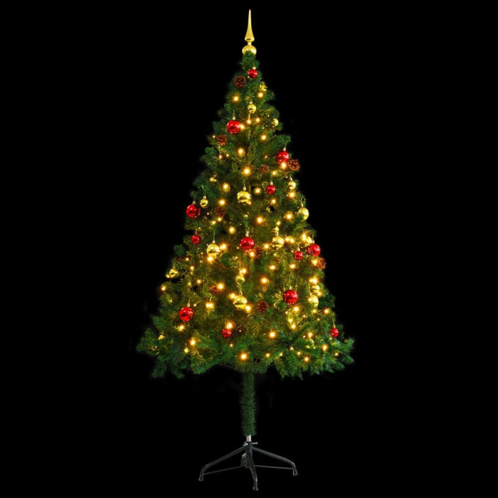 Artificial Christmas Tree with Baubles and Leds Green 180