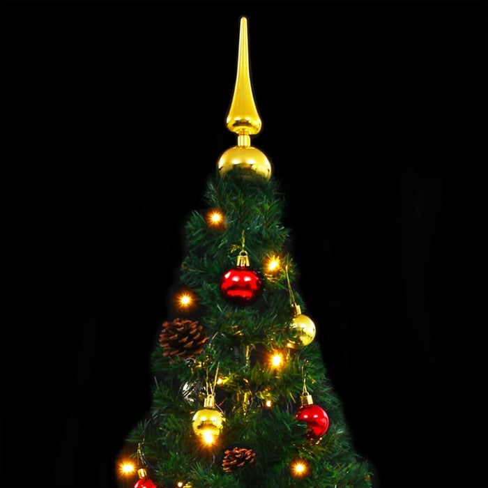 Artificial Christmas Tree with Baubles and Leds Green 210