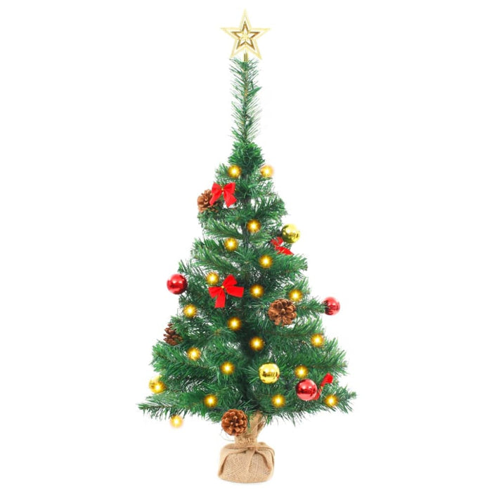 Artificial Christmas Tree with Baubles and Leds Green 64 Cm