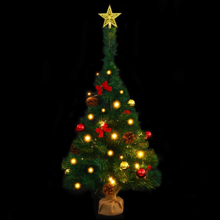 Artificial Christmas Tree with Baubles and Leds Green 64 Cm
