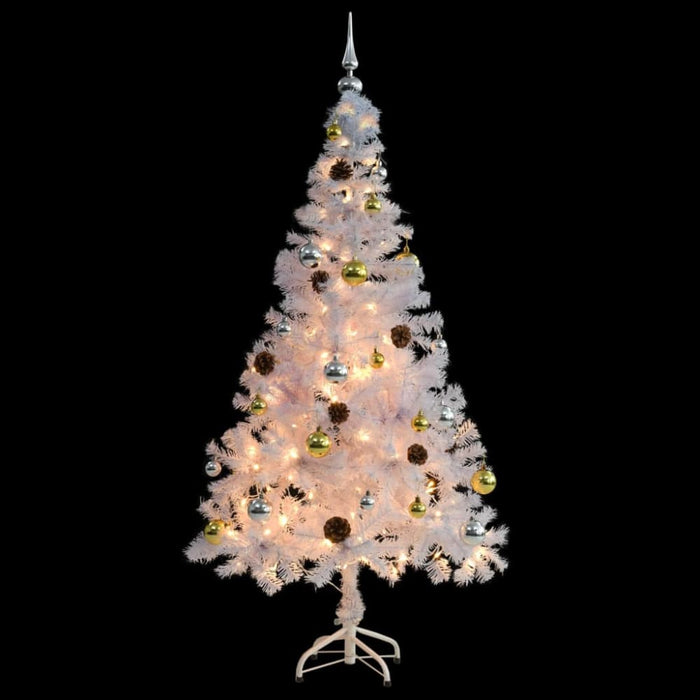 Artificial Christmas Tree with Baubles and Leds White 150