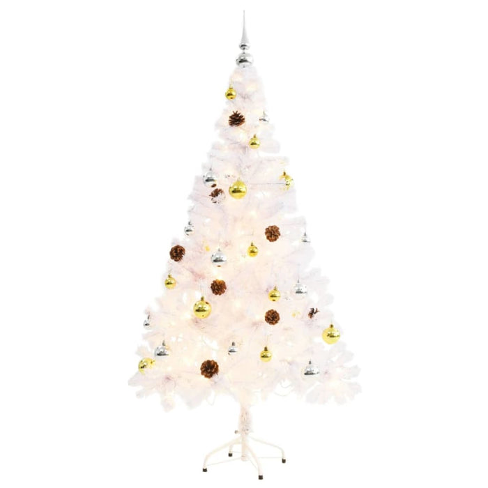 Artificial Christmas Tree with Baubles and Leds White 150