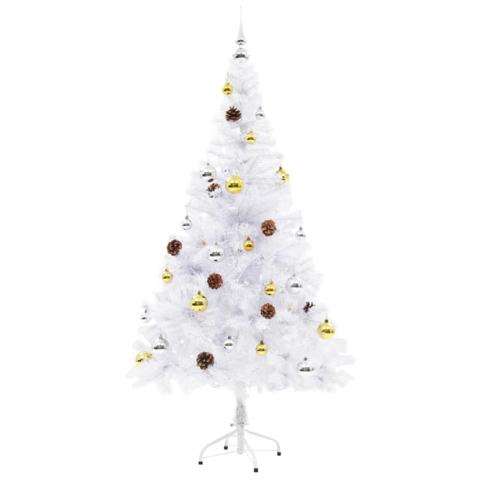 Artificial Christmas Tree with Baubles and Leds White 150