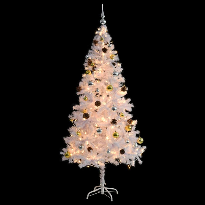 Artificial Christmas Tree with Baubles and Leds White 180