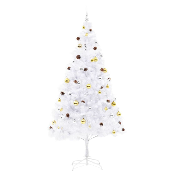 Artificial Christmas Tree with Baubles and Leds White 210