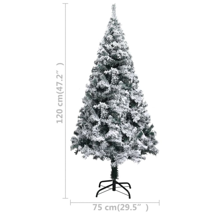 Artificial Christmas Tree with Flocked Snow Green 120 Cm