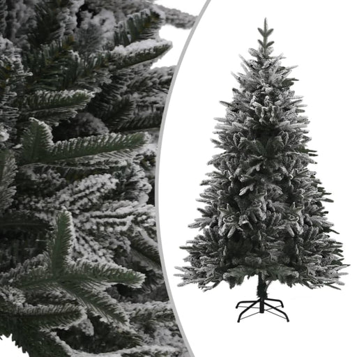 Artificial Christmas Tree With Flocked Snow Green 150 Cm