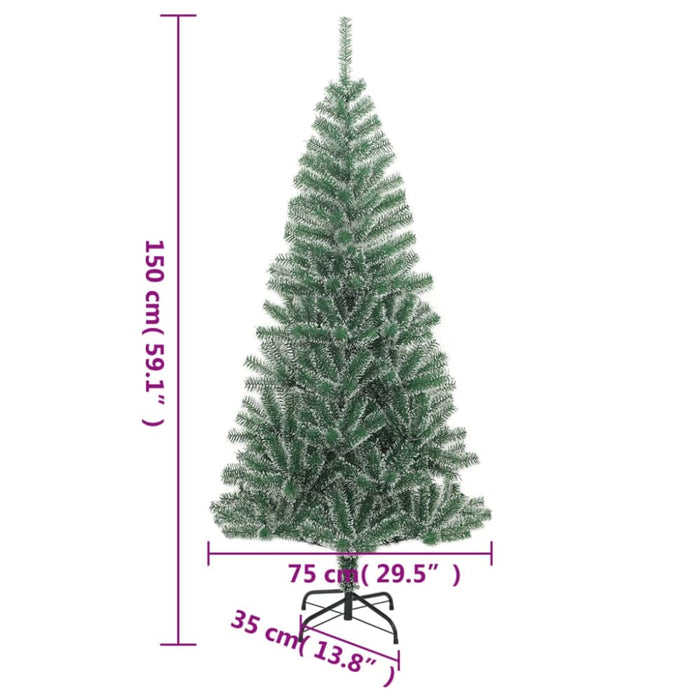 Artificial Christmas Tree with Flocked Snow Green 150 Cm