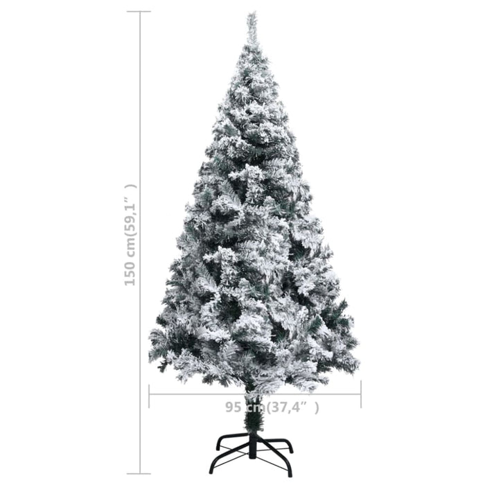 Artificial Christmas Tree with Flocked Snow Green 150 m Pvc