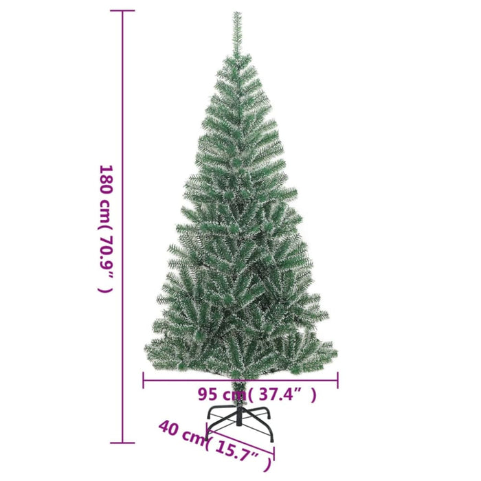 Artificial Christmas Tree with Flocked Snow Green 180 Cm