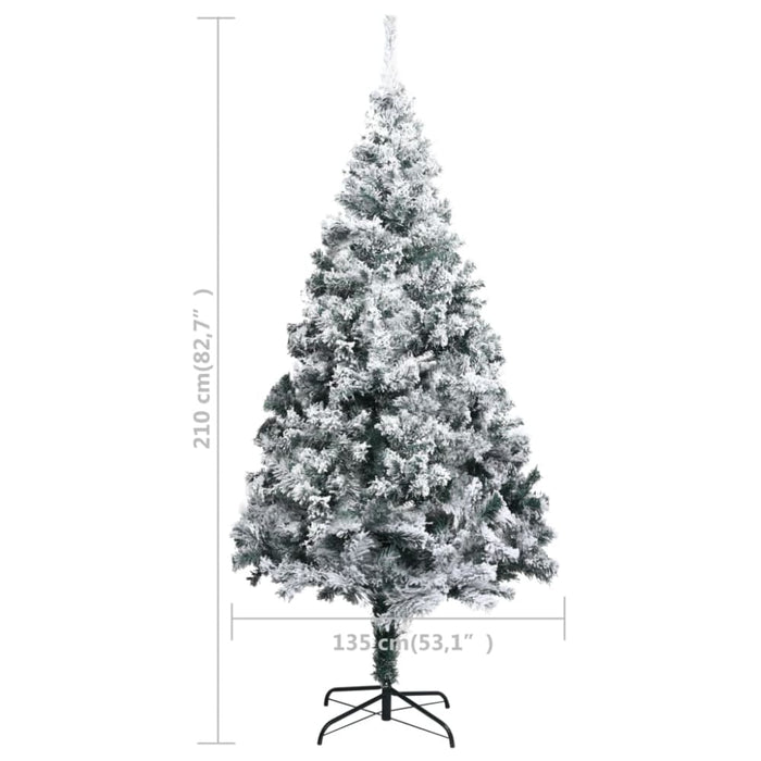 Artificial Christmas Tree with Flocked Snow Green 210 Cm