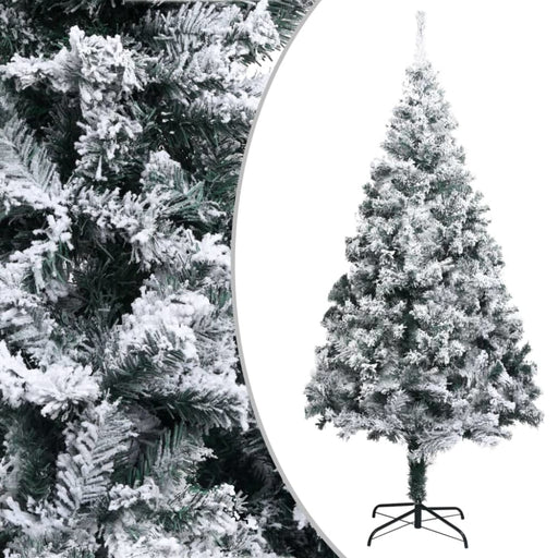Artificial Christmas Tree with Flocked Snow Green 210 Cm