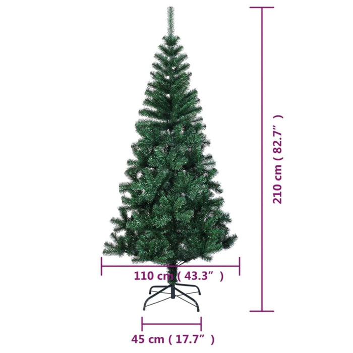 Artificial Christmas Tree with Iridescent Tips Green 210 Cm