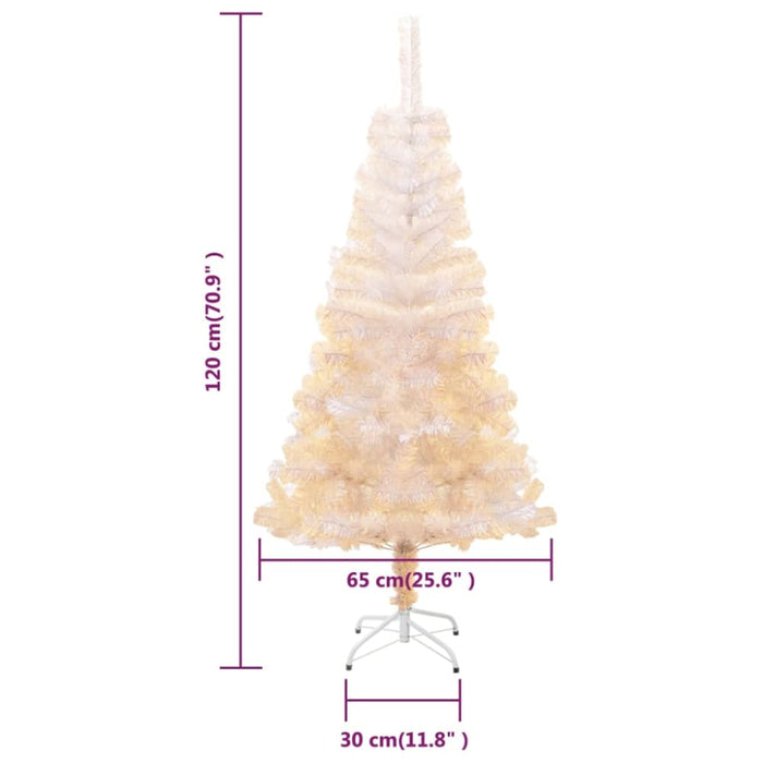 Artificial Christmas Tree with Iridescent Tips White 120 Cm