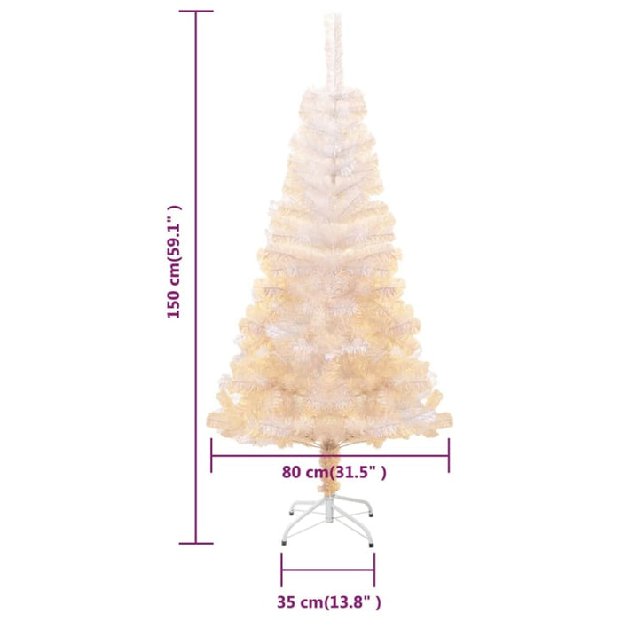 Artificial Christmas Tree with Iridescent Tips White 150 Cm