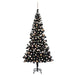 Artificial Christmas Tree With Leds&ball Set Black 210 Cm