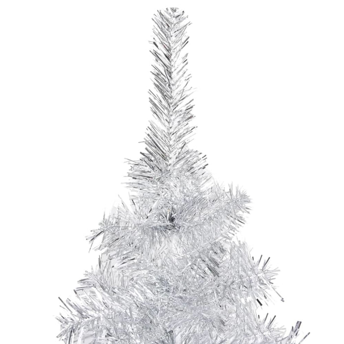 Artificial Christmas Tree With Leds&ball Set Silver 120 Cm