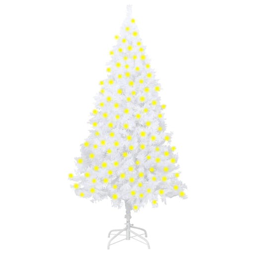 Artificial Christmas Tree With Leds&thick Branches White