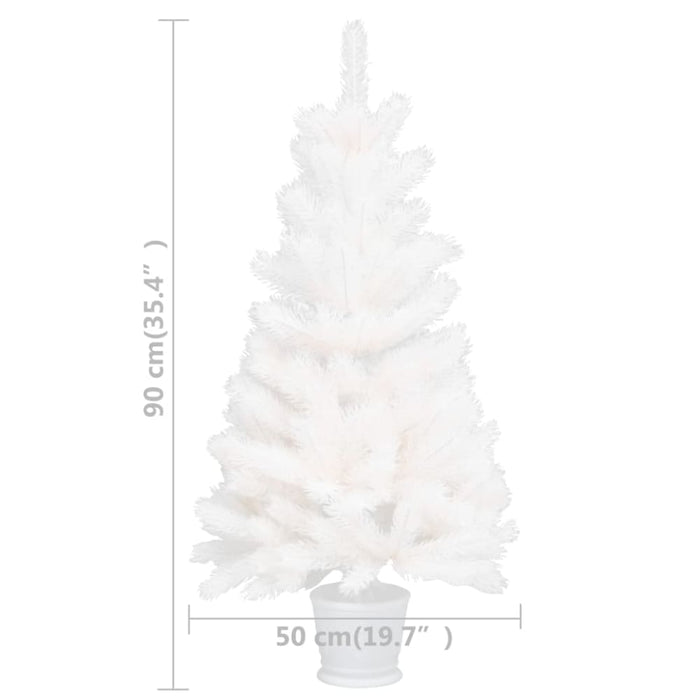 Artificial Christmas Tree Lifelike Needles White 90 Cm