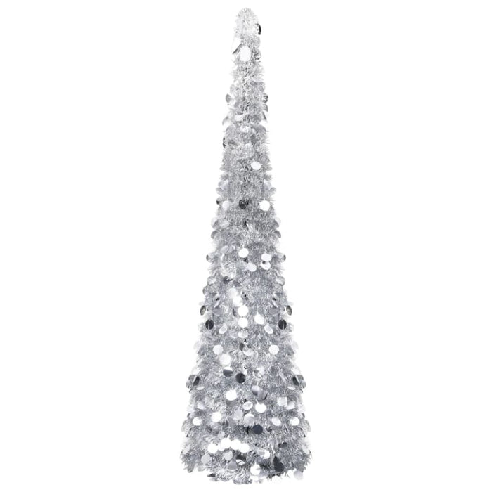 Pop-up Artificial Christmas Tree Silver 150 Cm Pet Txbkkx