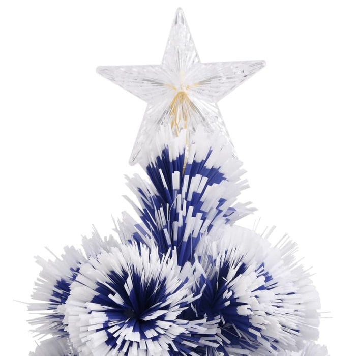 Artificial Christmas Tree With Led White&blue 150 Cm Fibre