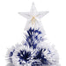 Artificial Christmas Tree With Led White&blue 150 Cm Fibre