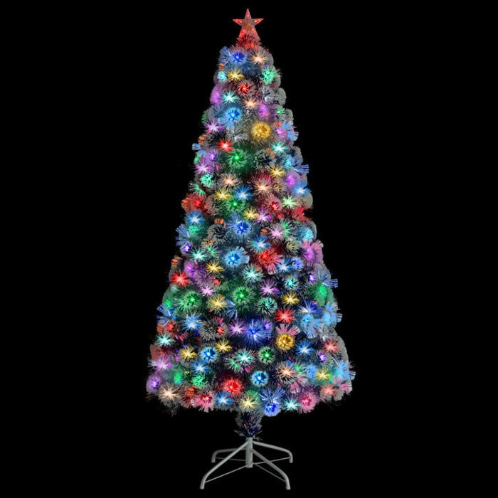 Artificial Christmas Tree With Led White&blue 150 Cm Fibre